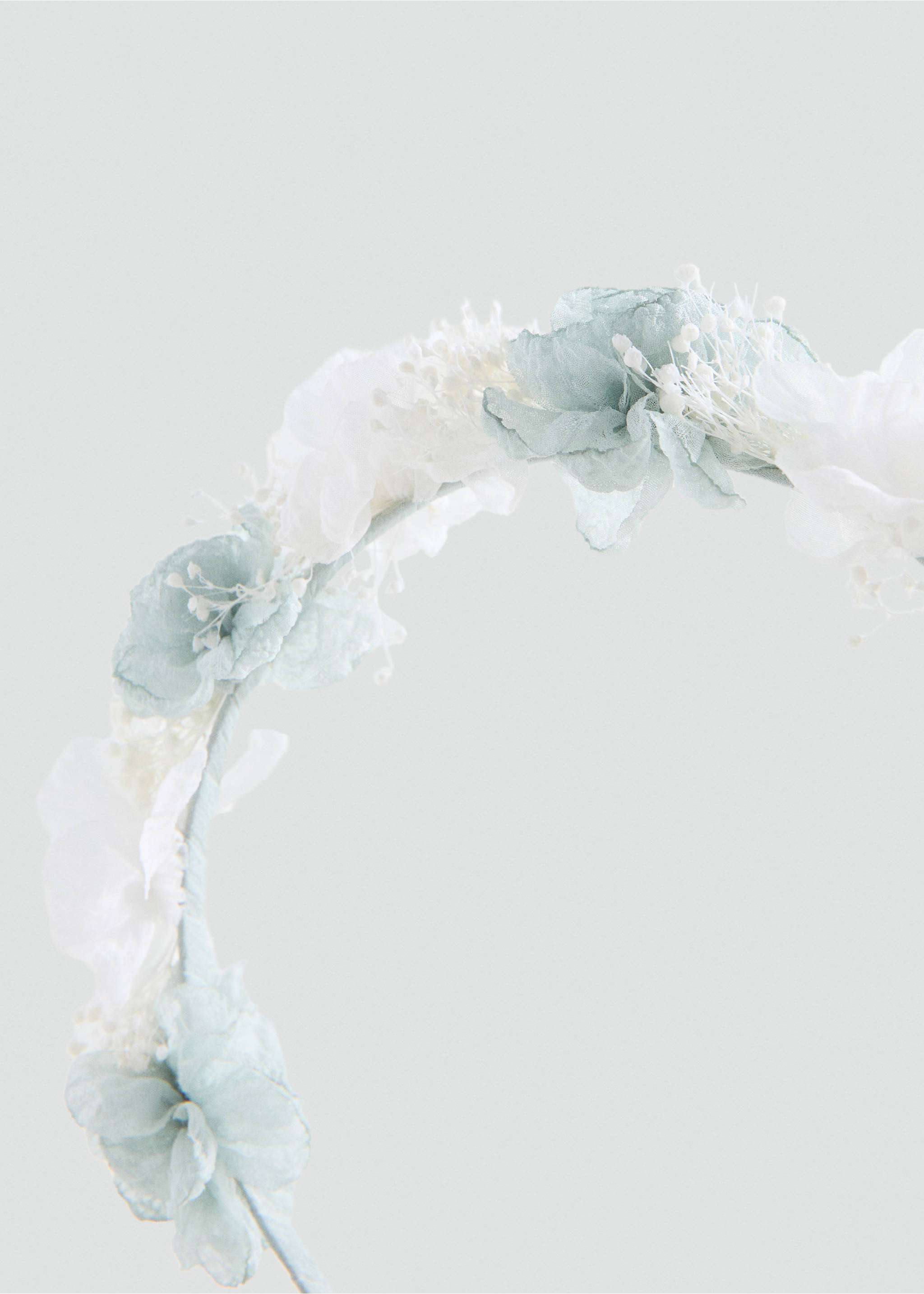 Serre-tête de fleurs en couleurs mélangées - Détail de l'article 1, Vert d´eau. Ref: 27023710-00.