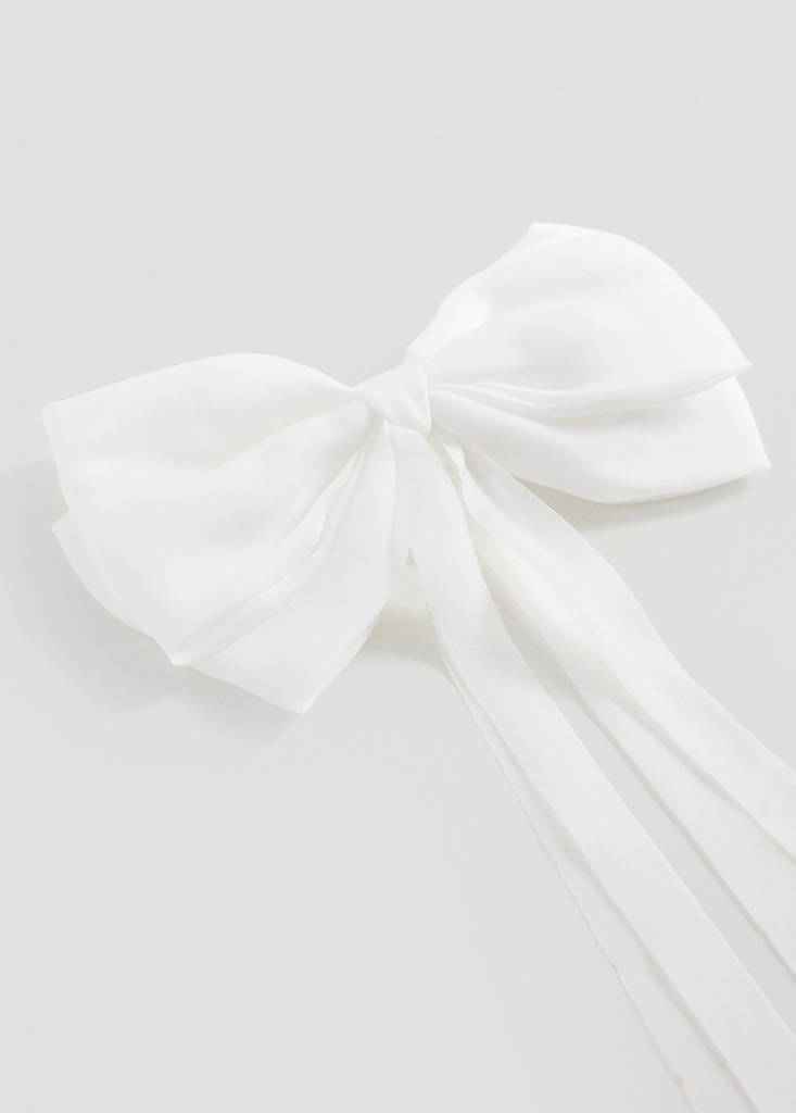 Hair clip with maxi bow — White