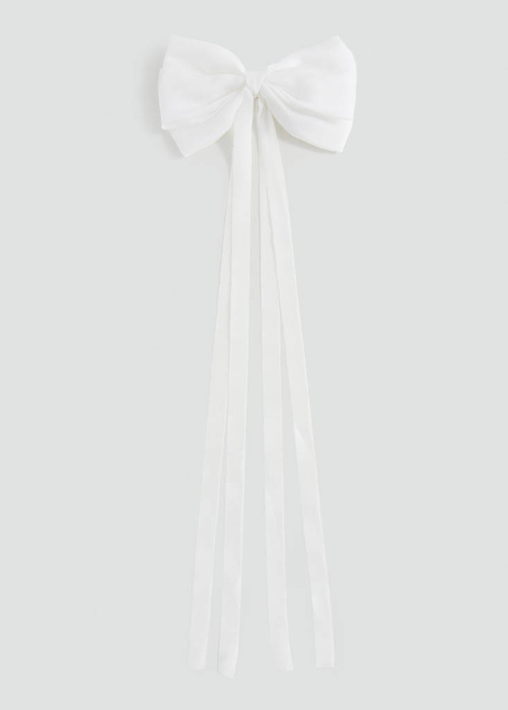 Hair clip with maxi bow — White