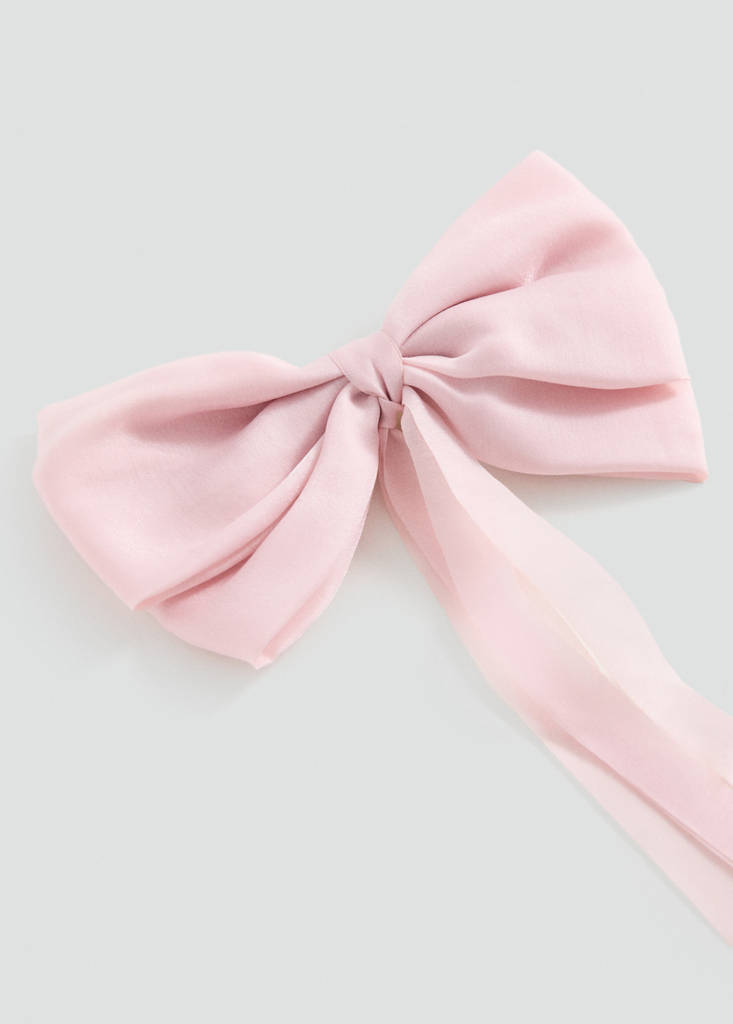 Hair clip with maxi bow — Pale Pink