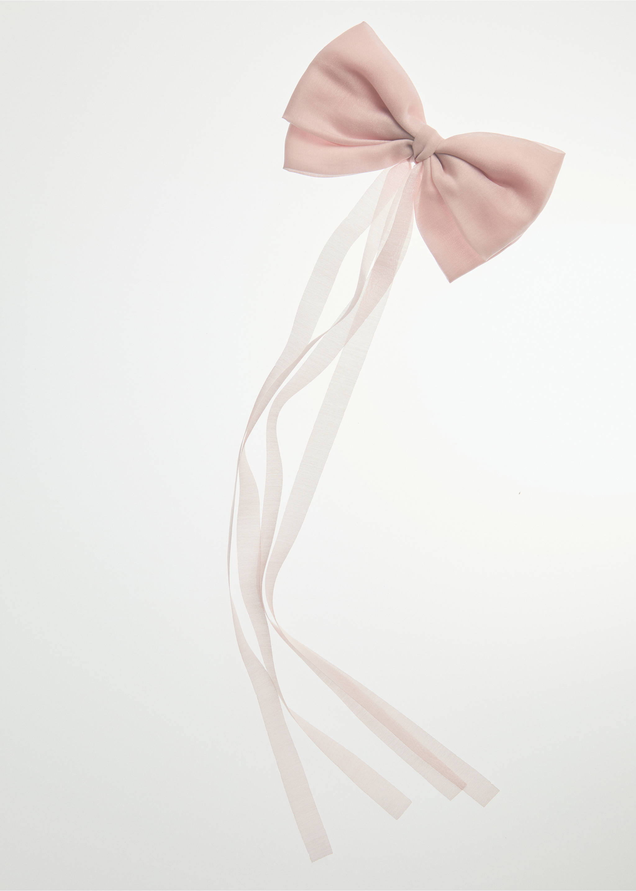 Hair clip with maxi bow - Details of the article 5, Pale Pink. Ref: 27023711-00.