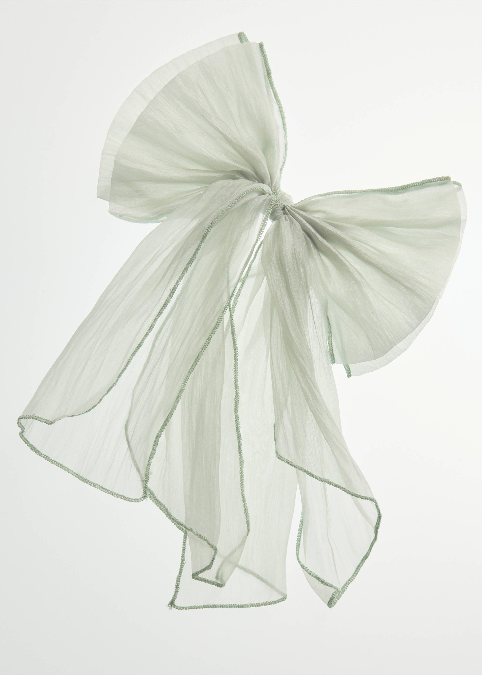 Bow hairclip - Details of the article 5, Aqua Green. Ref: 27023712-00.