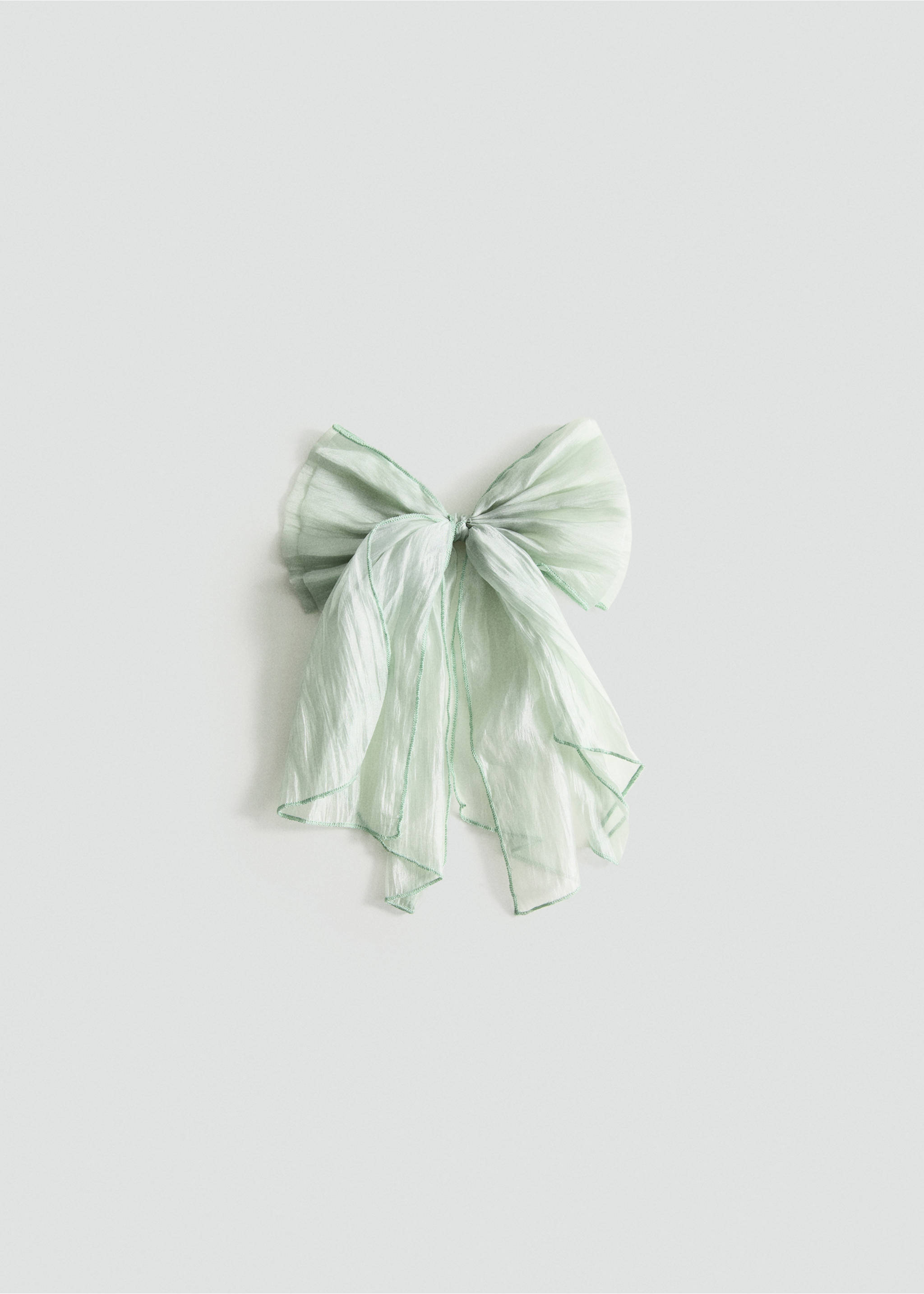 Bow hairclip - Article without model, Aqua Green. Ref: 27023712-00.