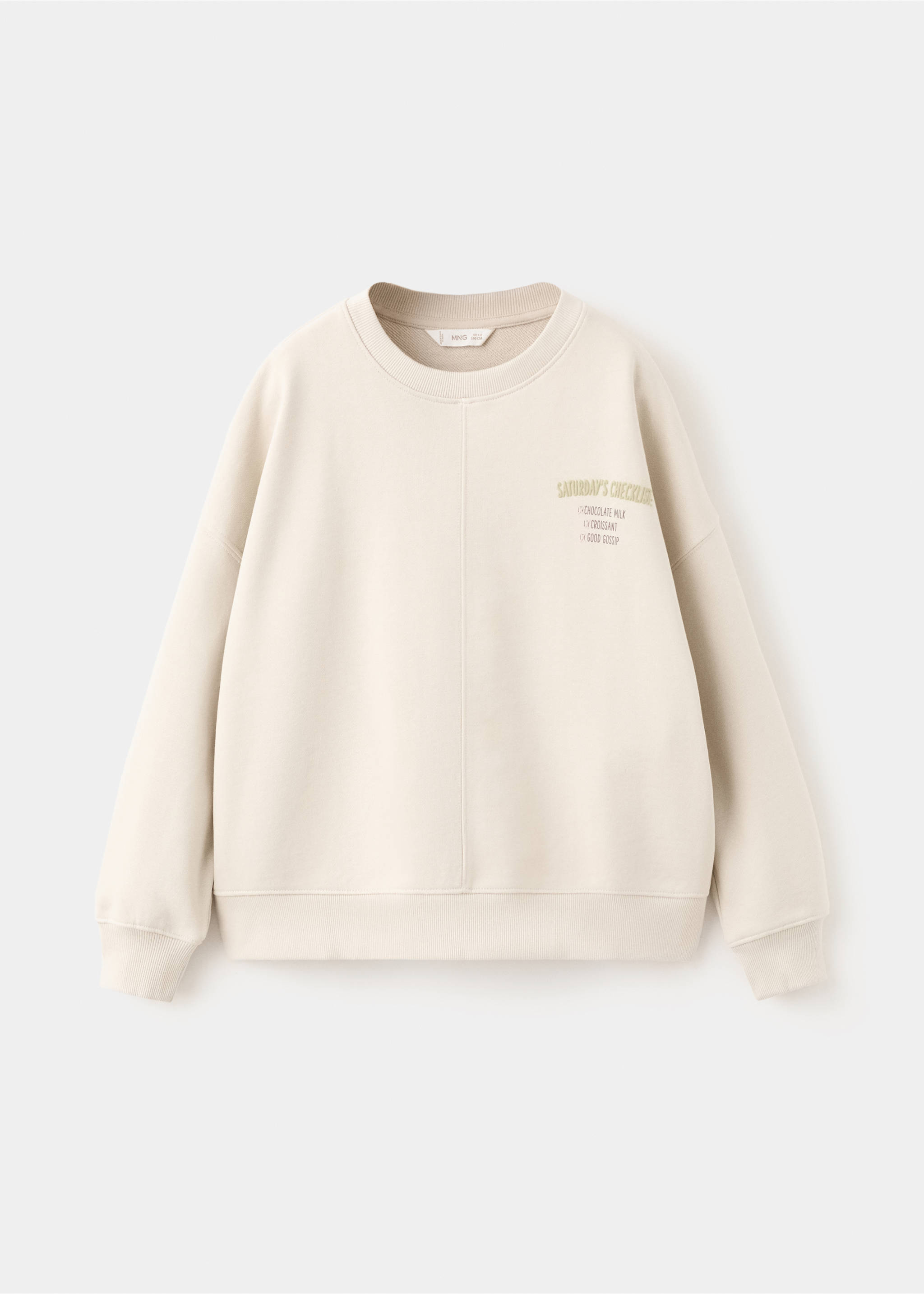 Printed cotton sweatshirt - Article without model, Ecru. Ref: 27023714-00.