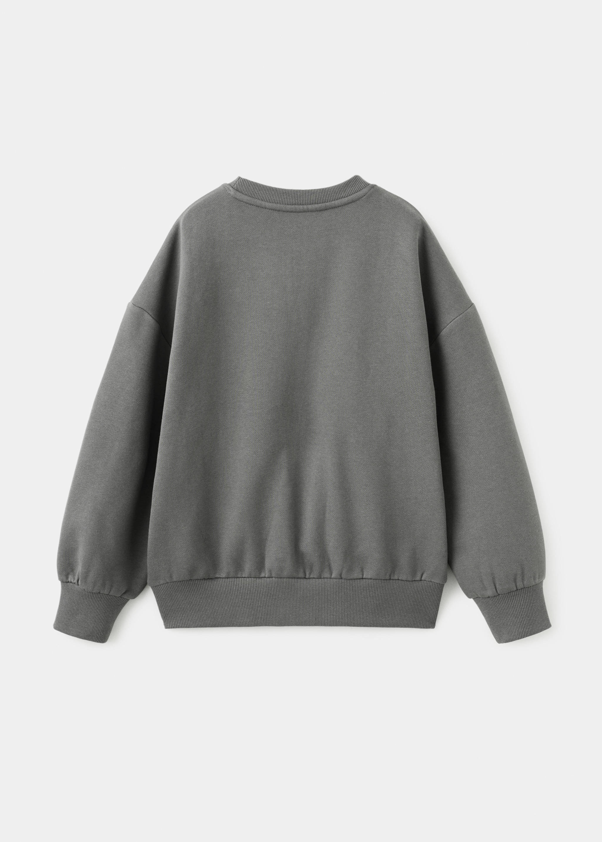 Cotton sweatshirt with embroidered flowers - Reverse of the article