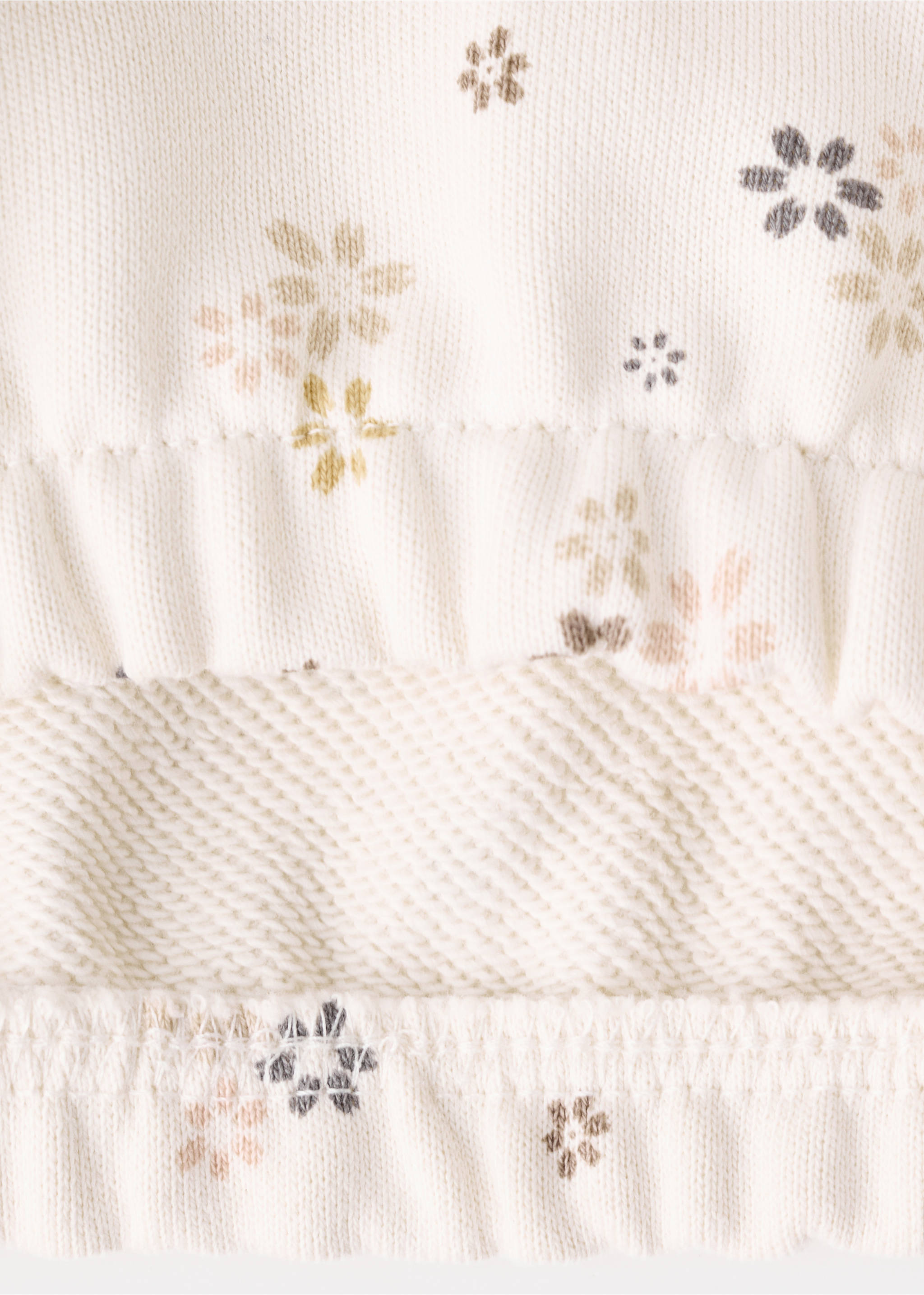 Sudadera algodón estampado floral - Detalle del artículo 0, Crudo. Ref: 27023720-00.