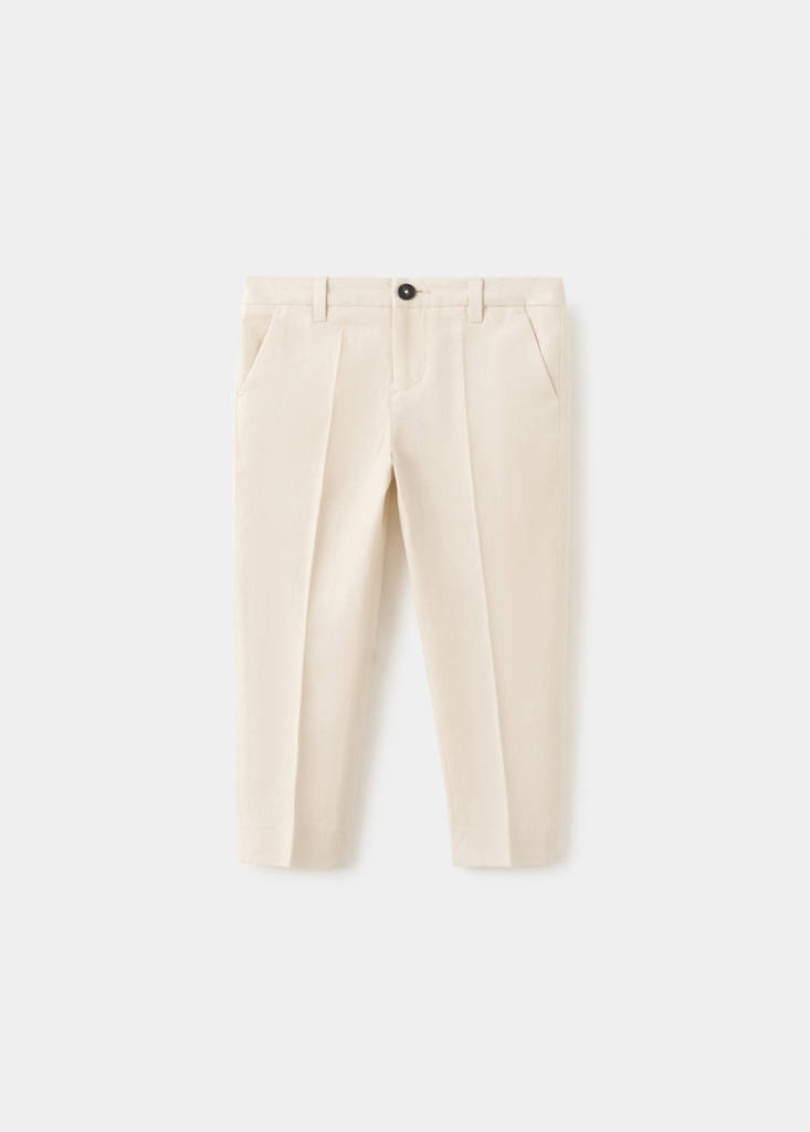 Linen-blend trousers — Beige