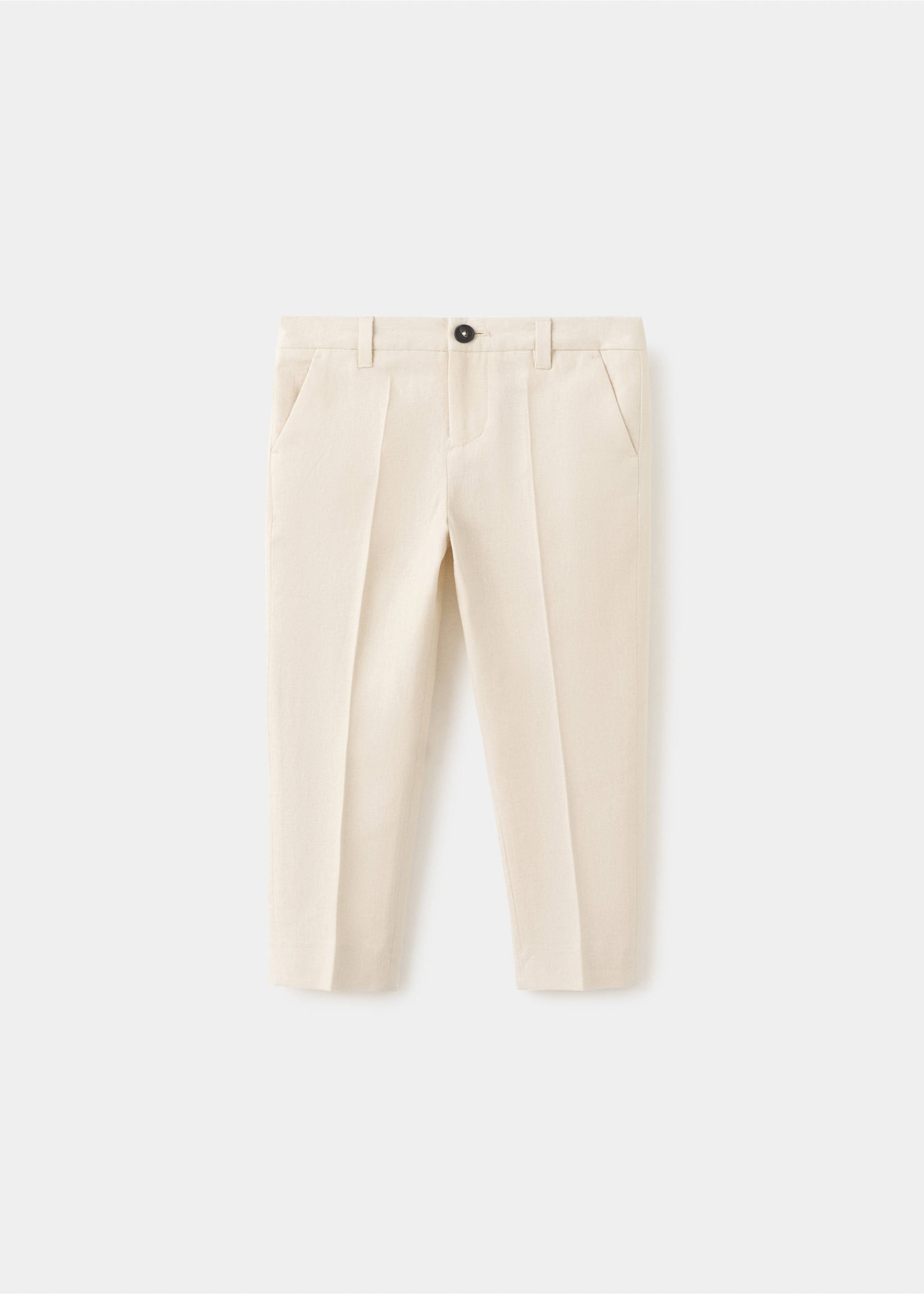 Linen-blend trousers - Article without model, Beige. Ref: 27023721-00.
