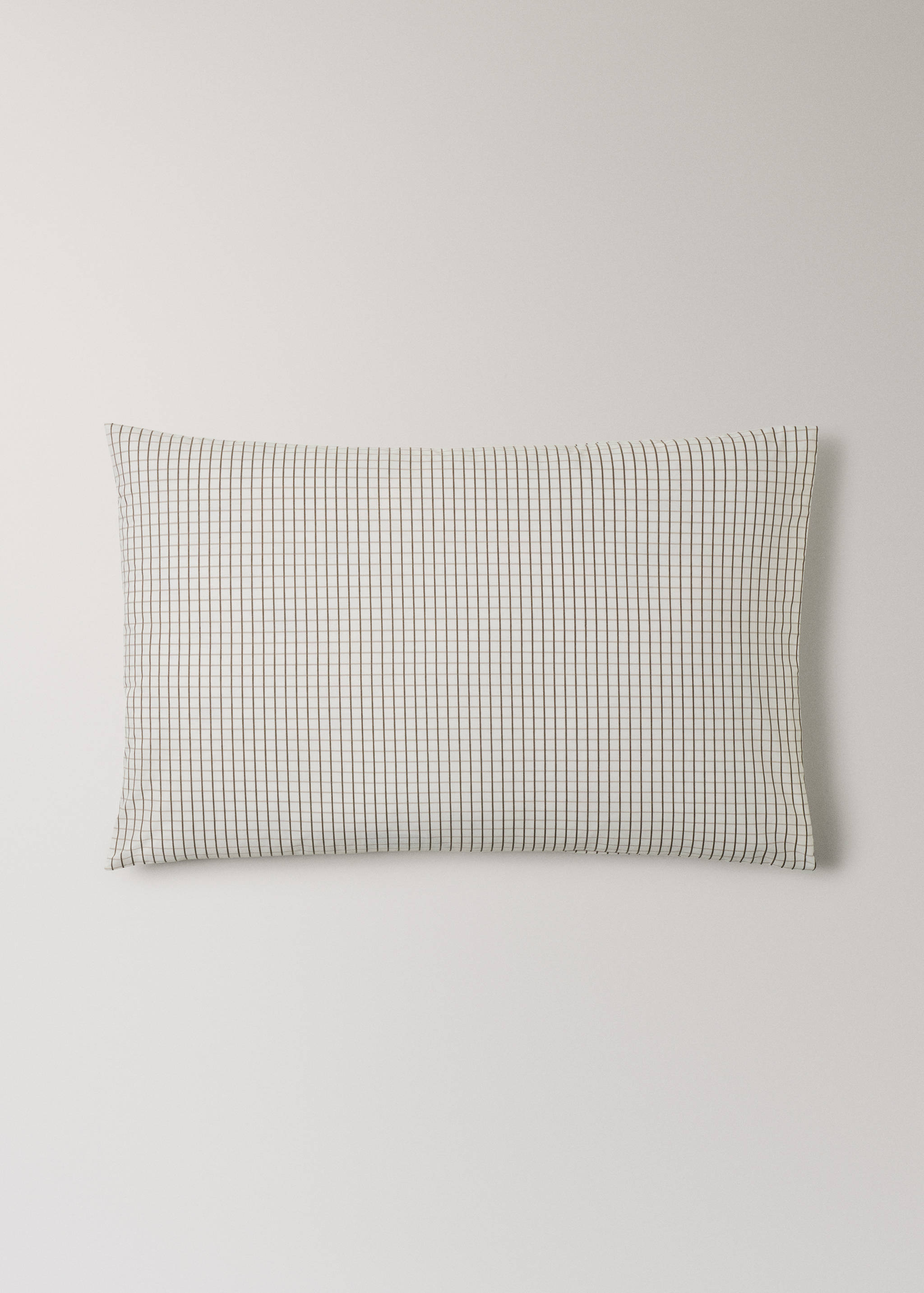 Two percale cotton reversible mini-check pillowcases 50x75 cm - Article without model