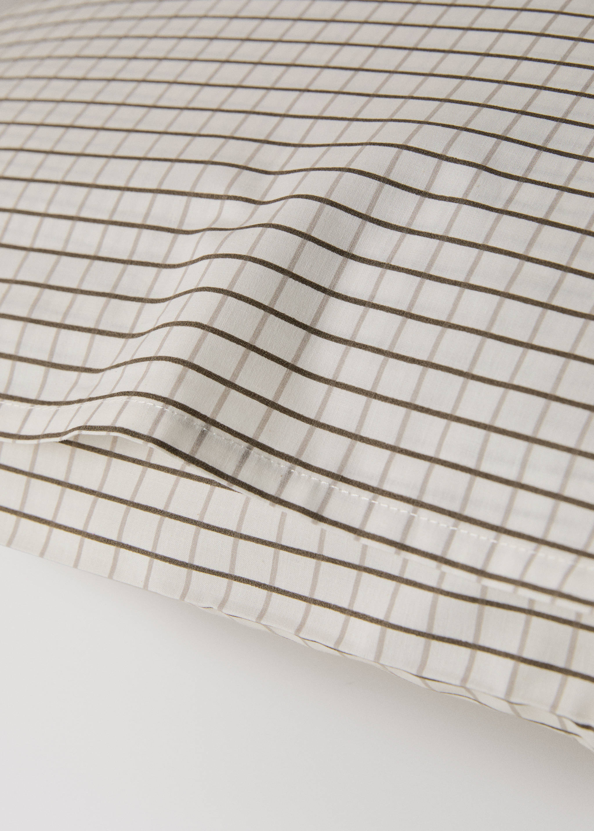 Two percale cotton reversible mini-check pillowcases 50x75 cm - Details of the article 3