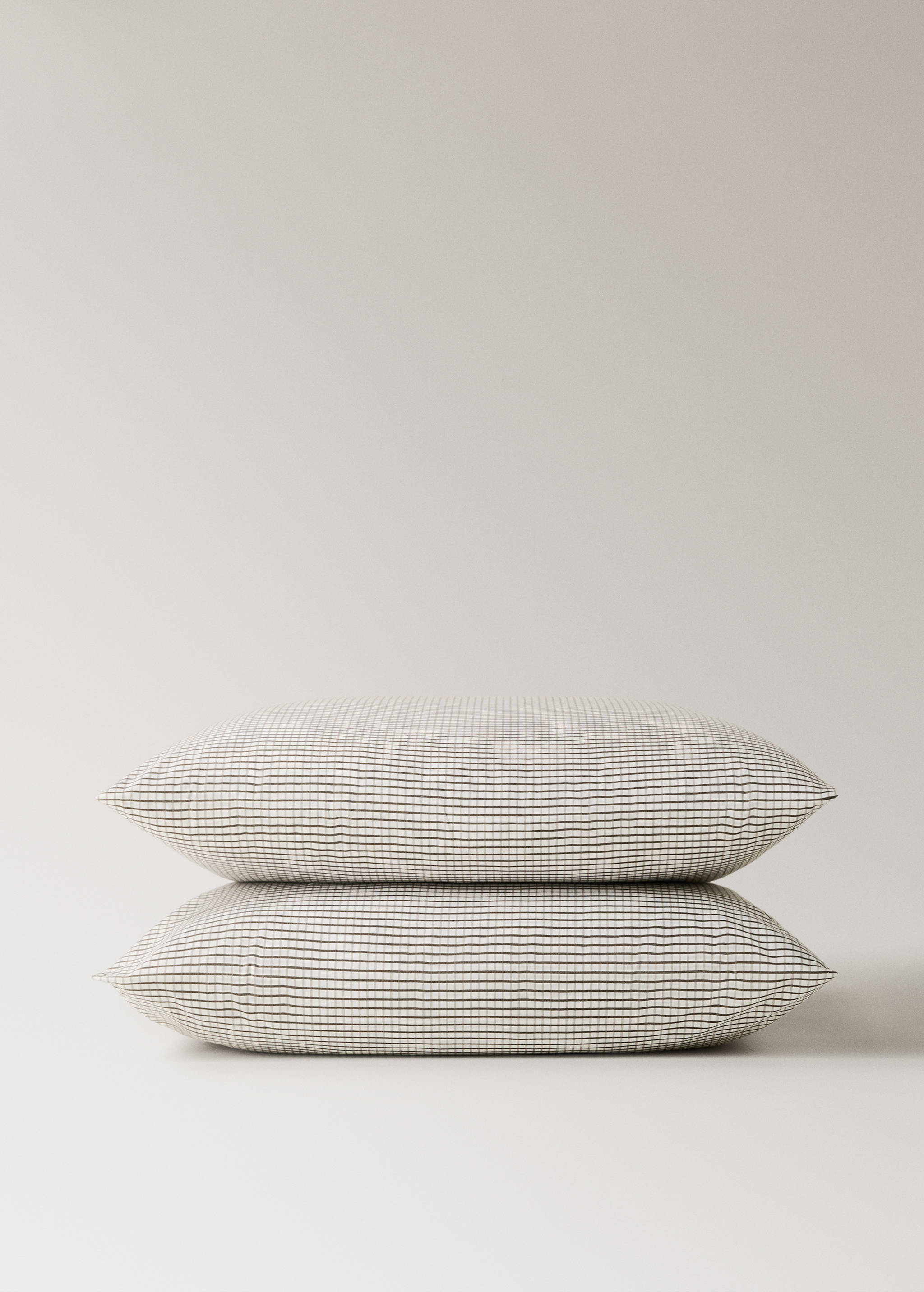 Dos fundas almohadas algodón percal mini cuadro reversible 60x60 cm - Detalle del artículo 1