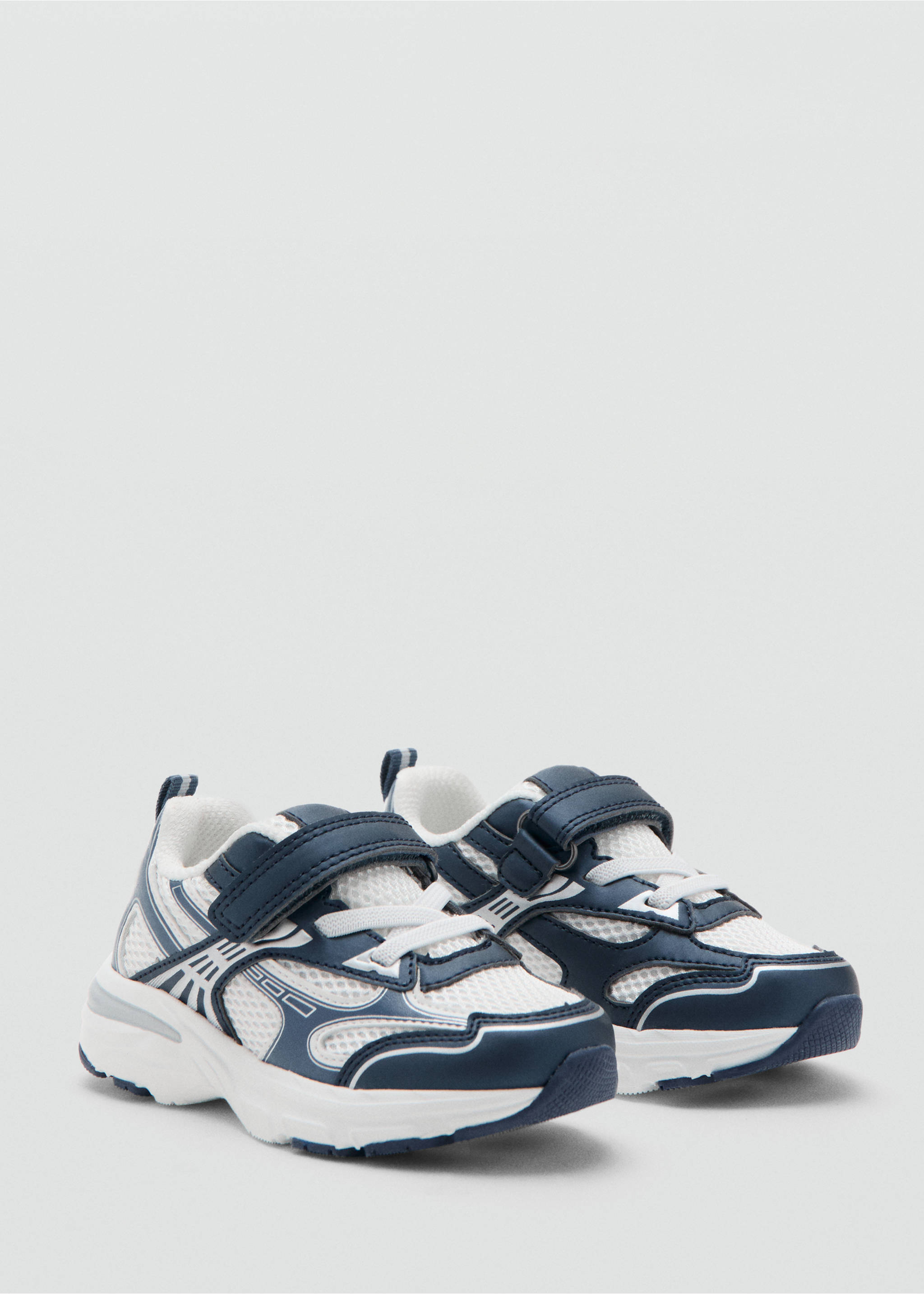 Deportivas bicolor velcro - Plano medio, Blanco roto. Ref: 27023726-00.