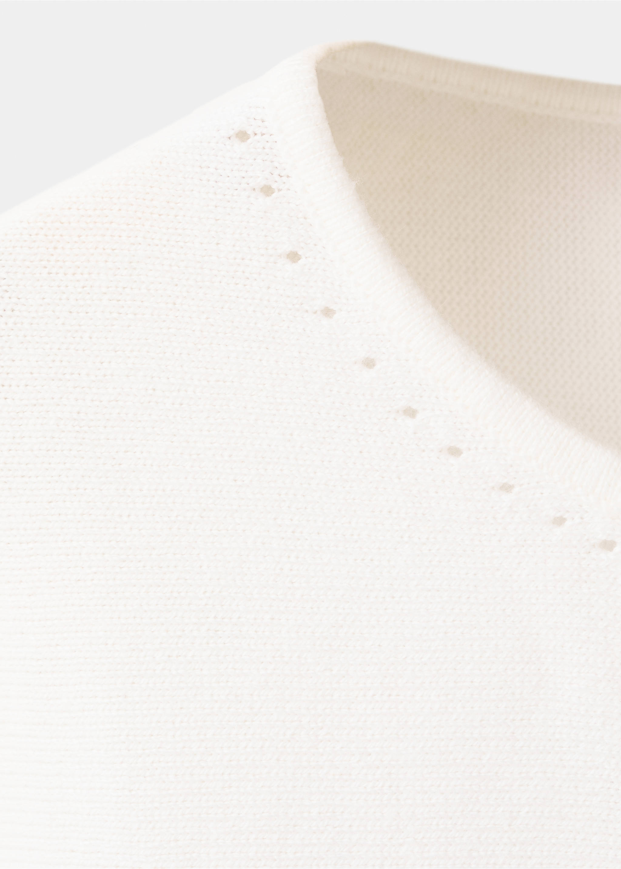 Knitted cape with lace details - Details of the article 0, Off White. Ref: 27023733-00.