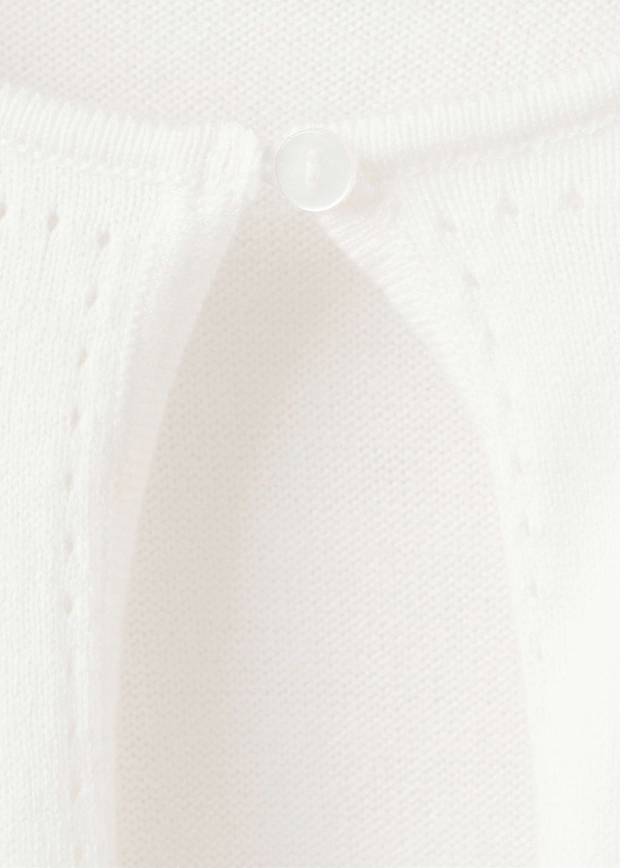 Cárdigan punto detalles calados - Detalle del artículo 8, Blanco roto. Ref: 27023735-00.