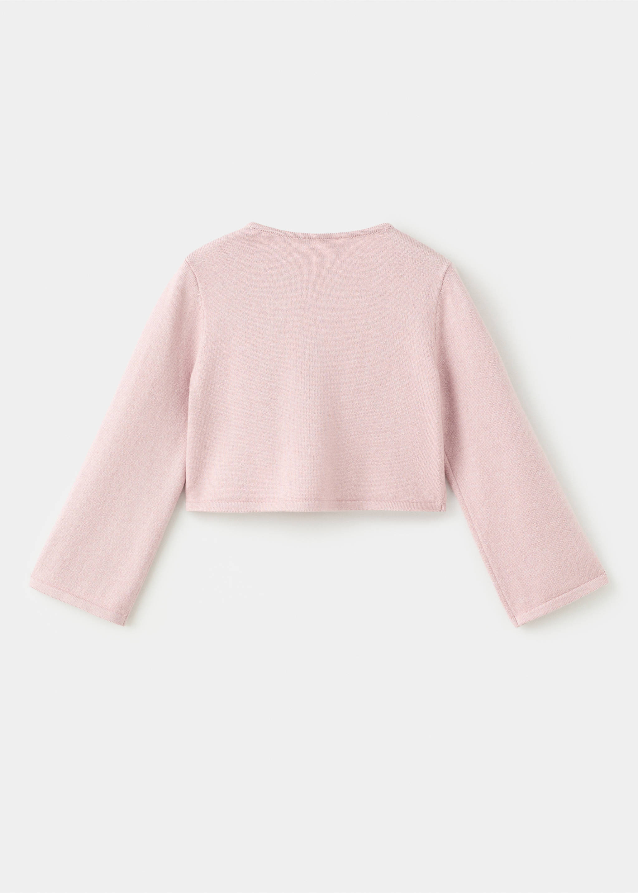 Cárdigan punto detalles calados - Reverso del artículo, Rosa palo. Ref: 27023735-00.