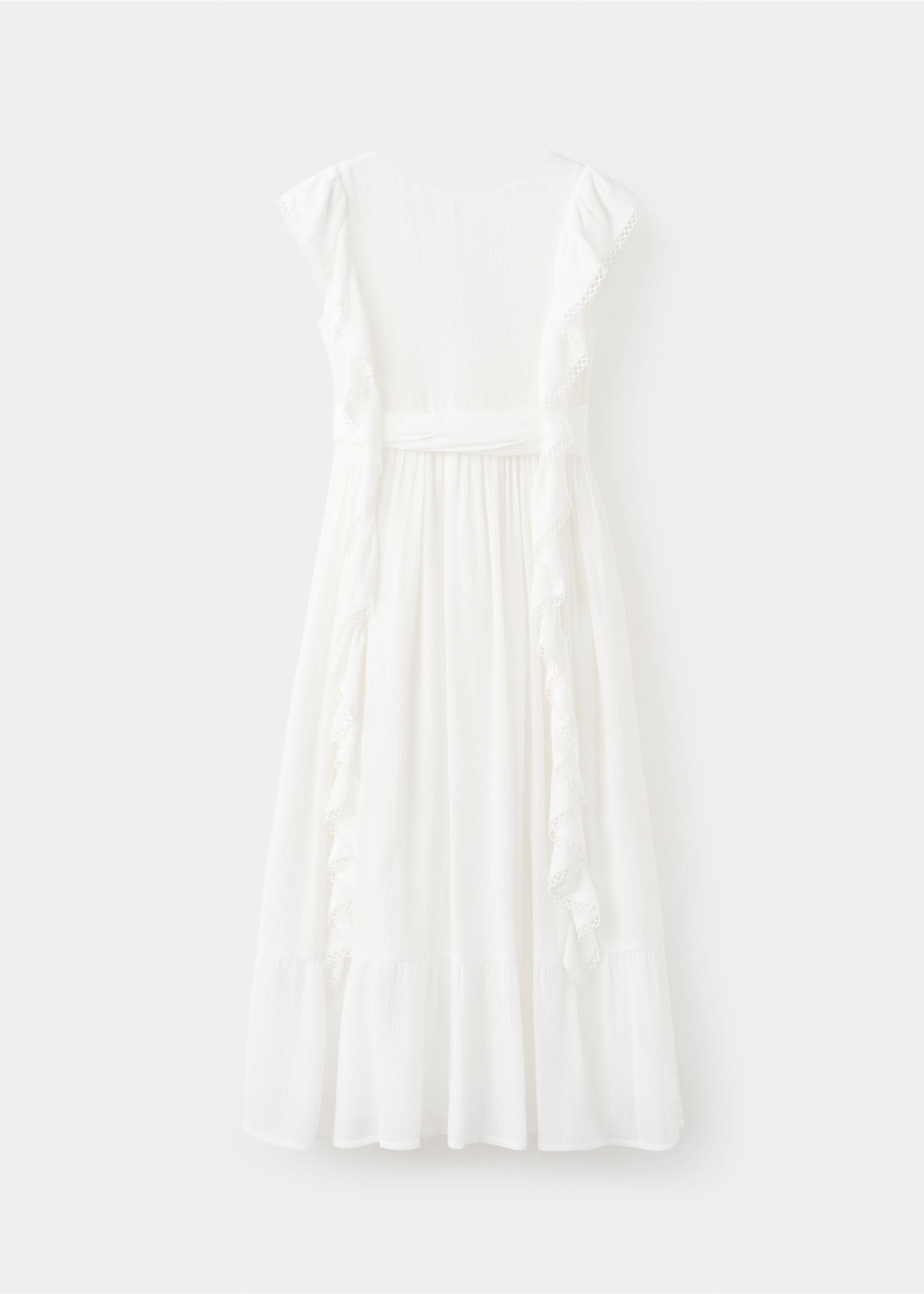 Long ruffled dress - Article without model, White. Ref: 27023736-00.