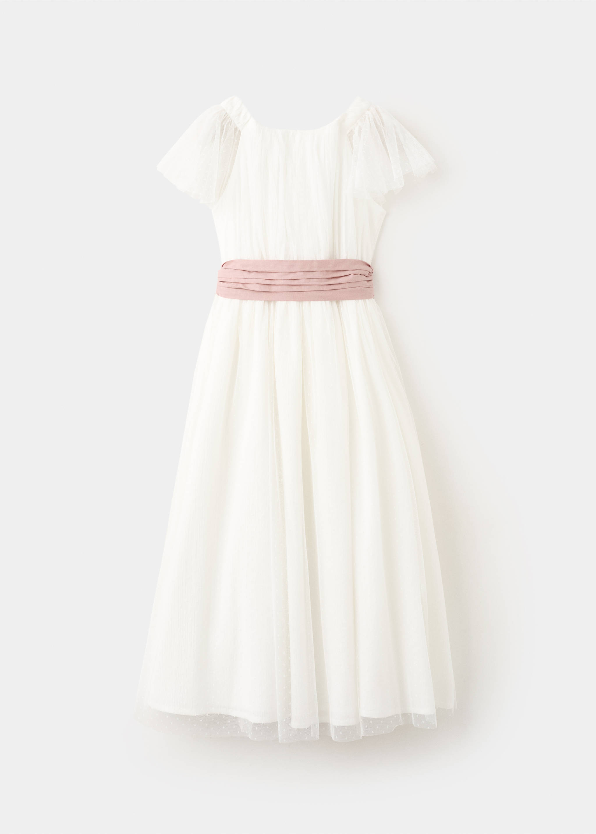 Long dress with bow - Article without model, White. Ref: 27023737-00.