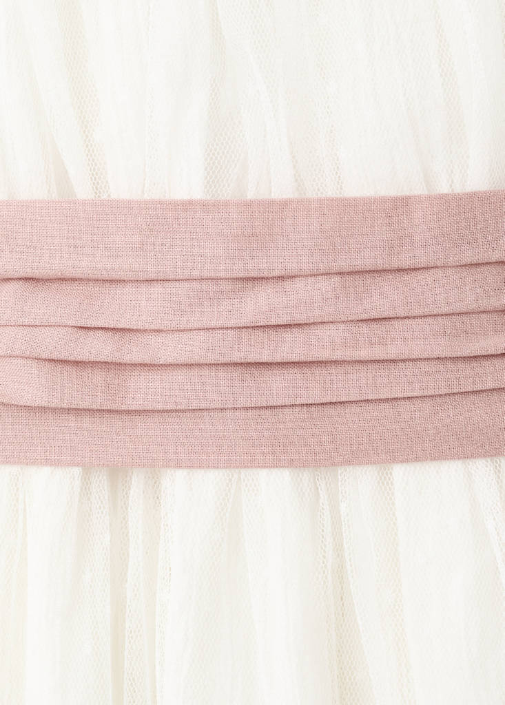 Long dress with bow — White