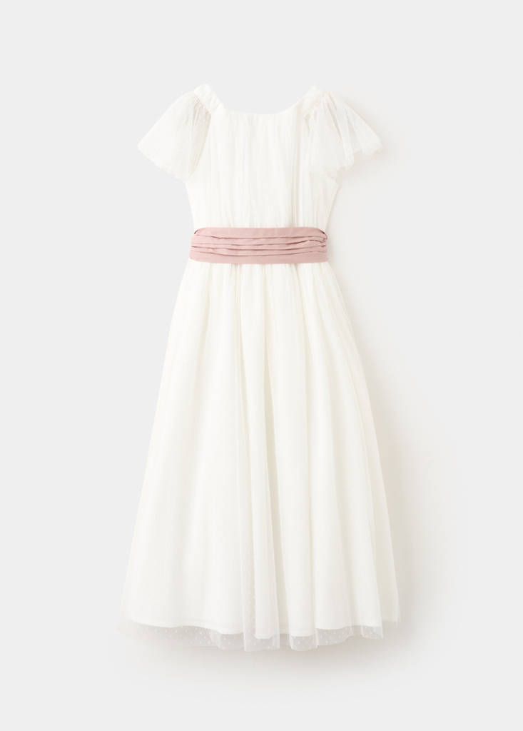 Long dress with bow — White
