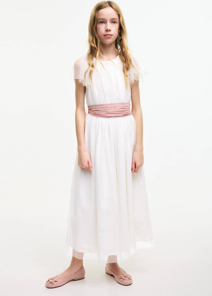 Long dress with bow — White