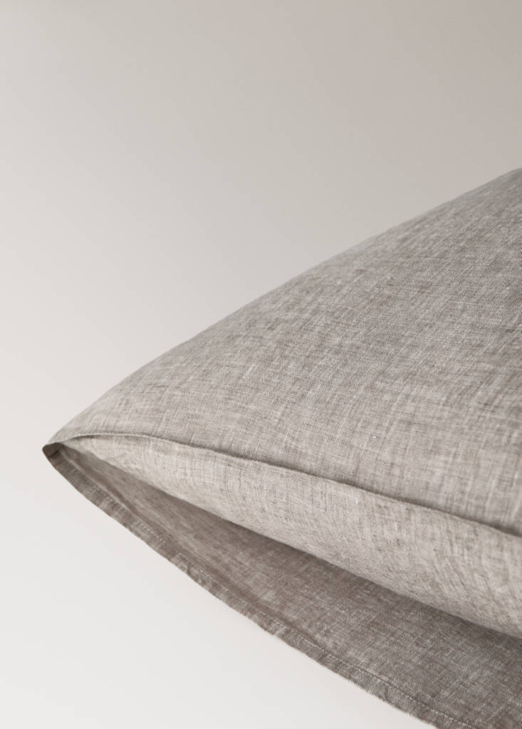 Linen yarn-dyed pillow cover 60x60 cm — Tobacco Brown