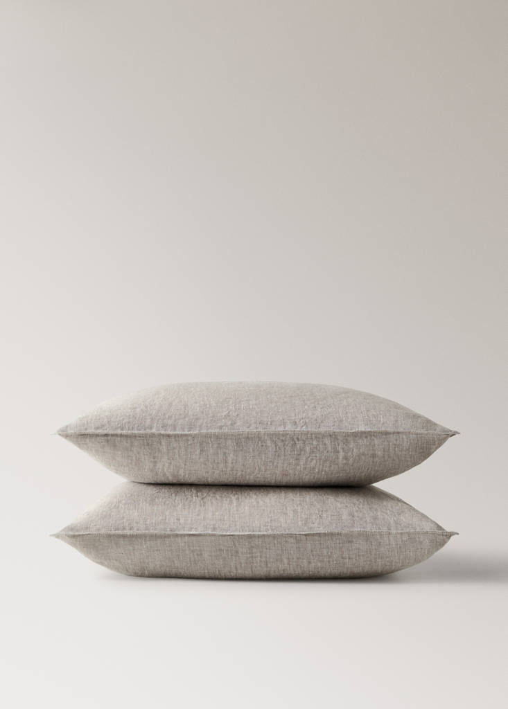 Linen yarn-dyed pillow cover 60x60 cm — Tobacco Brown
