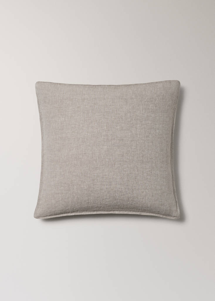 Linen yarn-dyed pillow cover 60x60 cm — Tobacco Brown