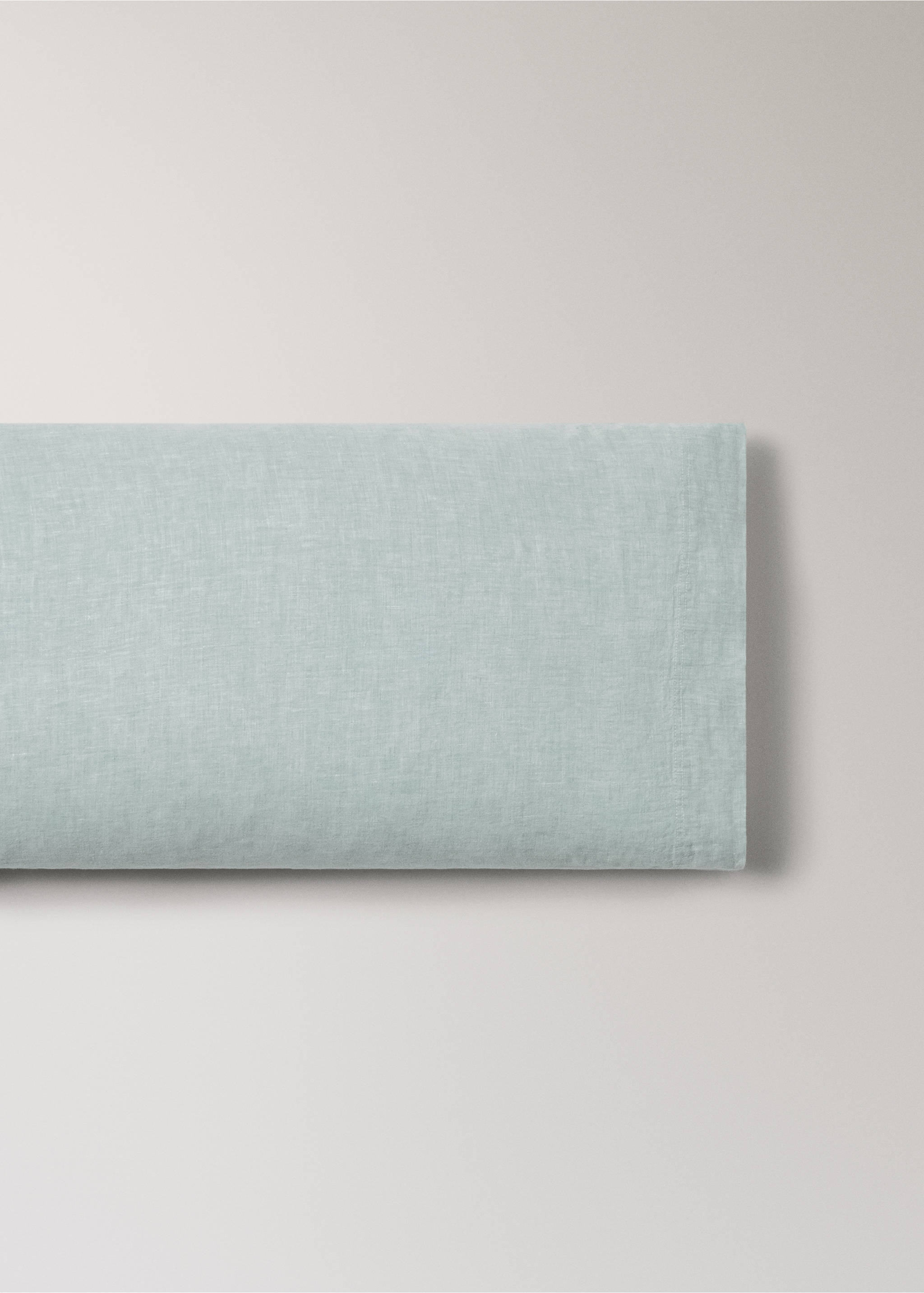 100% melange linen pillow cover 45x110cm - Article without model, Pastel Green. Ref: 27023739-00.