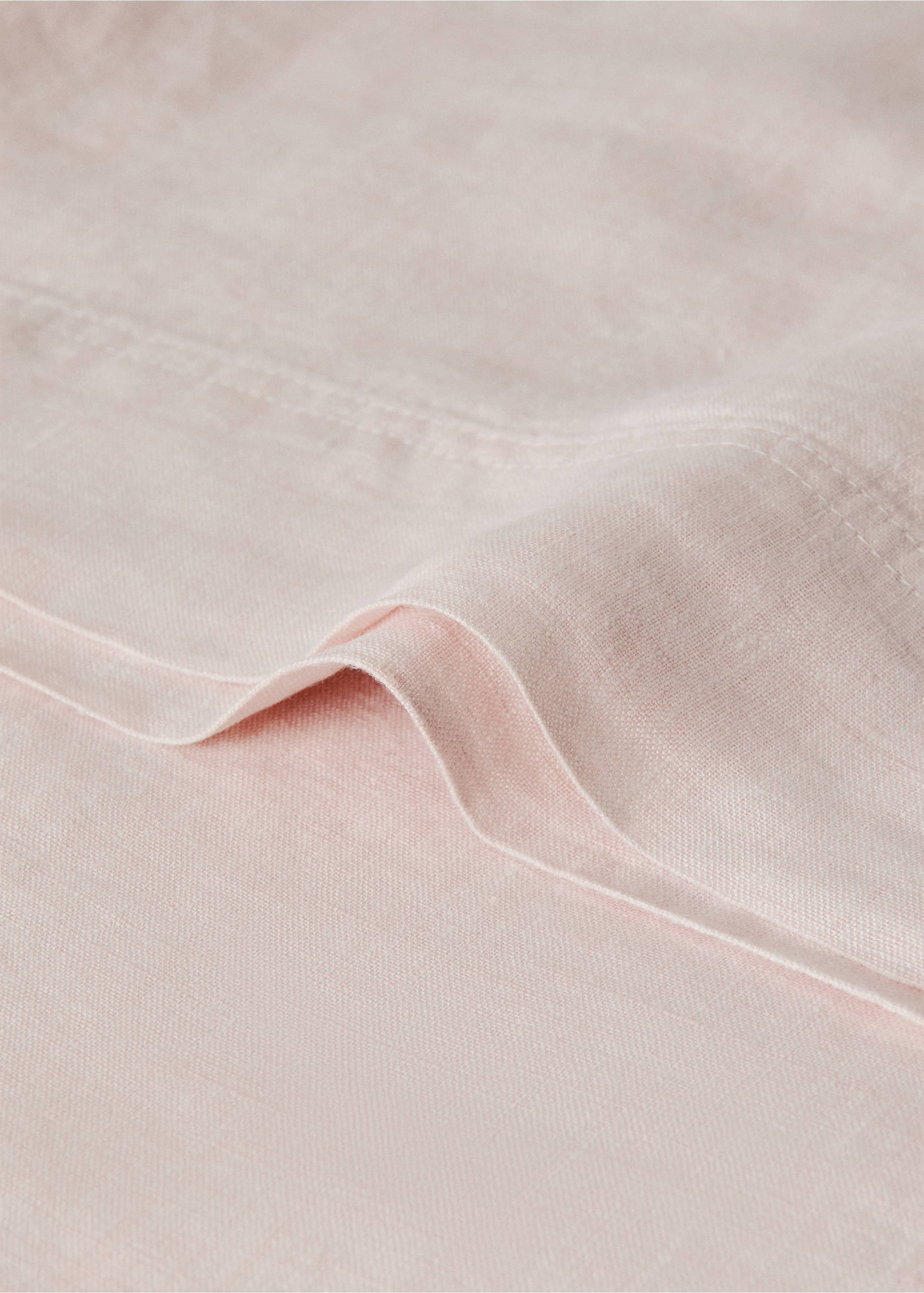100% melange linen pillow cover 45x110cm - Details of the article 1, Pale Pink. Ref: 27023739-00.