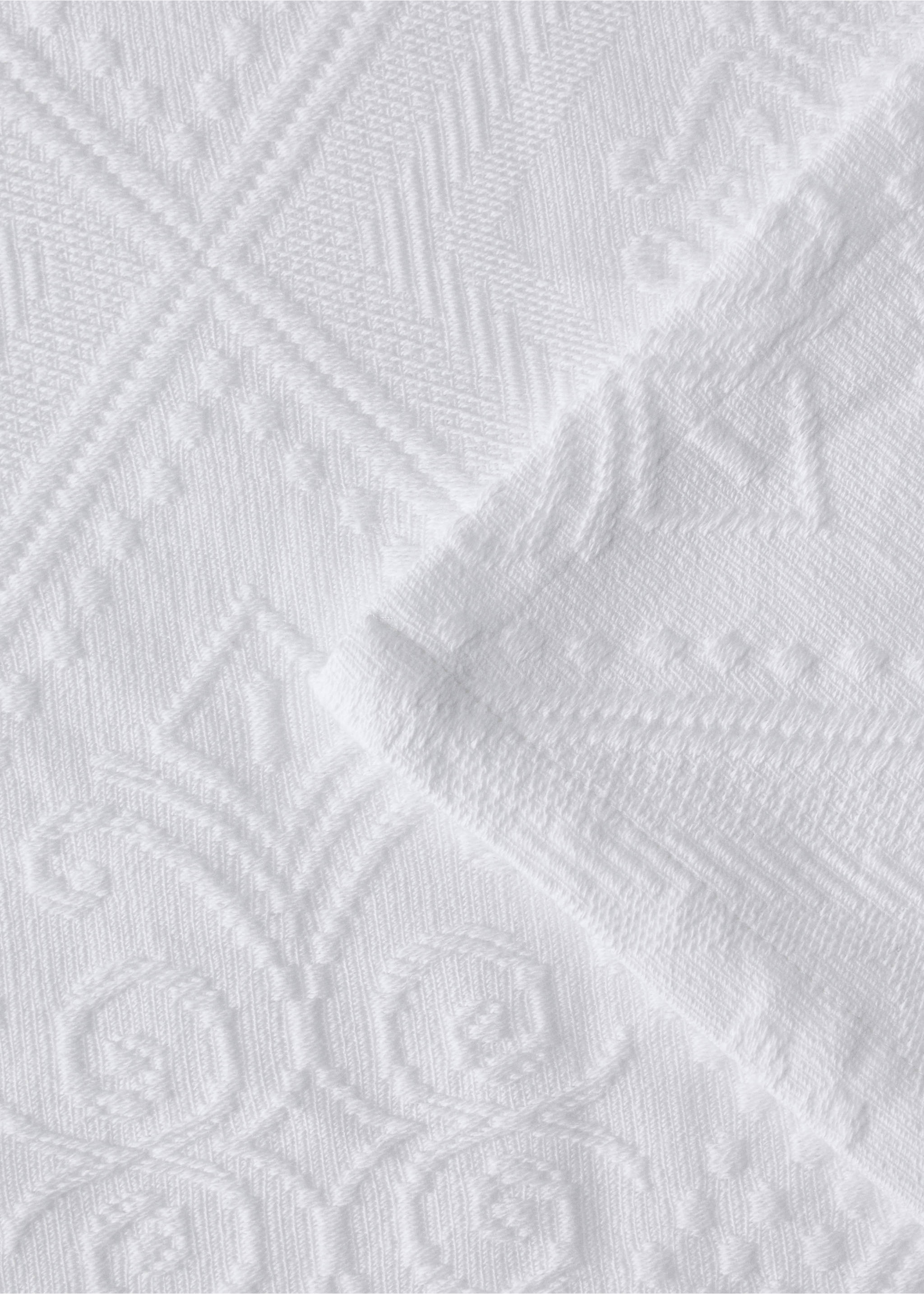 Vorgewaschene Jacquard-Tagesdecke, 300 g, für Betten 180/200 cm - Detail des Artikels 1, Weiß. Ref: 27023743-00.