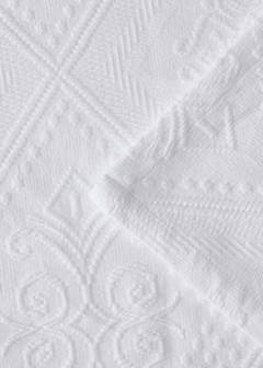 Vorgewaschene Jacquard-Tagesdecke, 300 g, für Betten 180/200 cm — Weiß 2