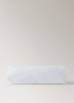 Vorgewaschene Jacquard-Tagesdecke, 300 g, für Betten 180/200 cm — Weiß 5