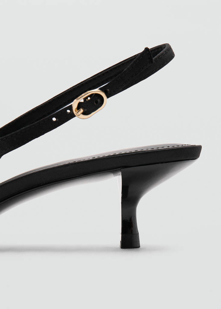 Satin bow shoes — Black