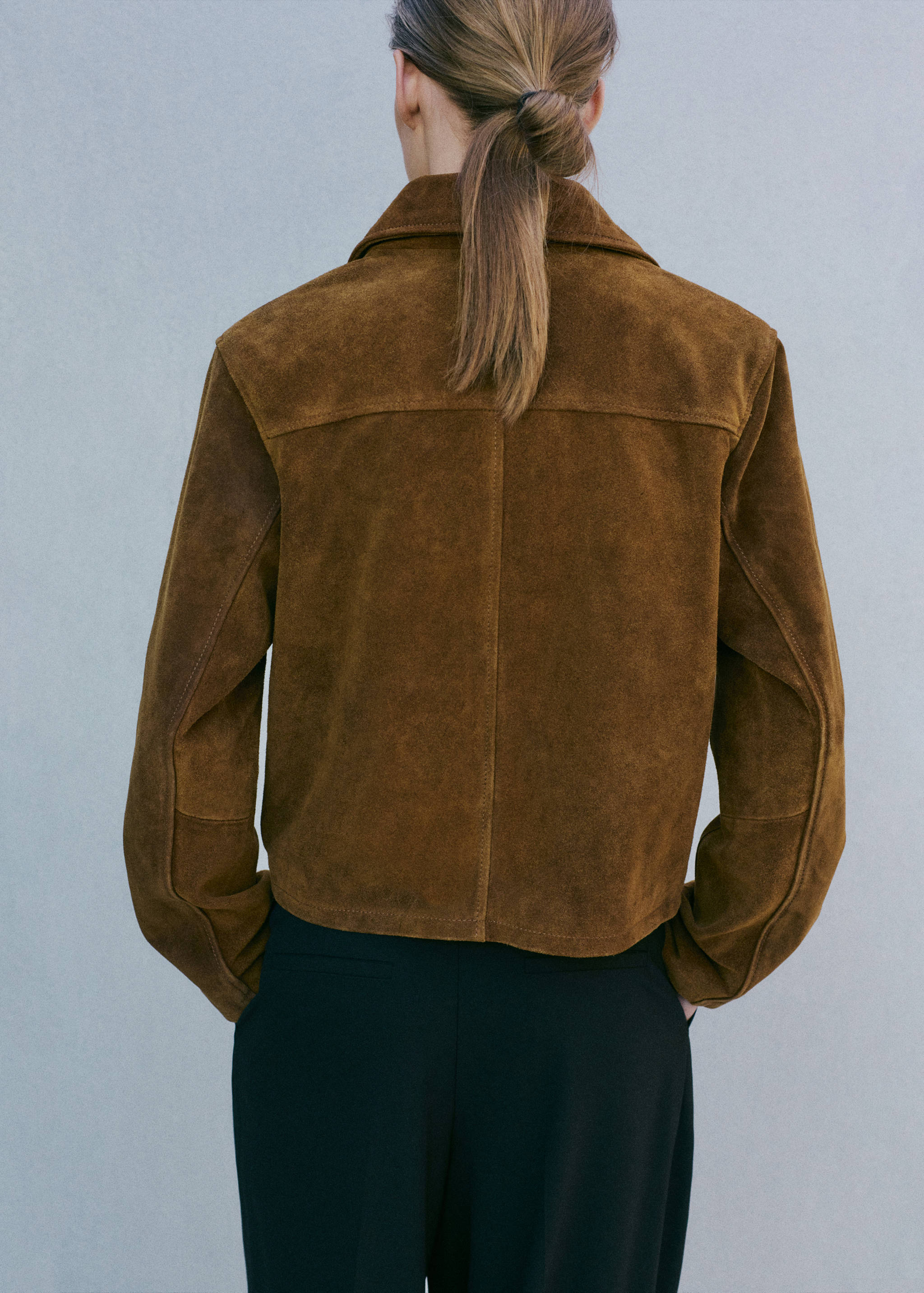 Chaqueta piel serraje botones - Reverso del artículo