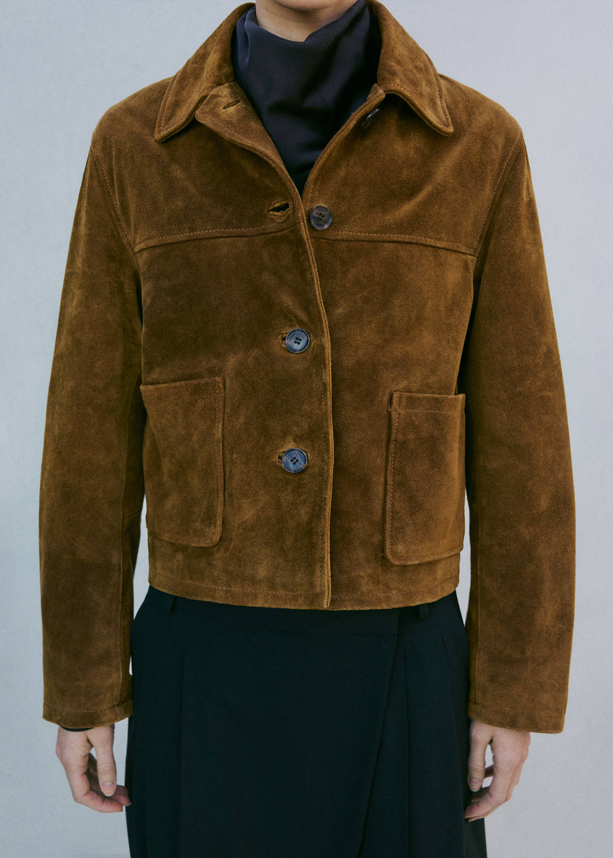 Chaqueta piel serraje botones - Detalle del artículo 4