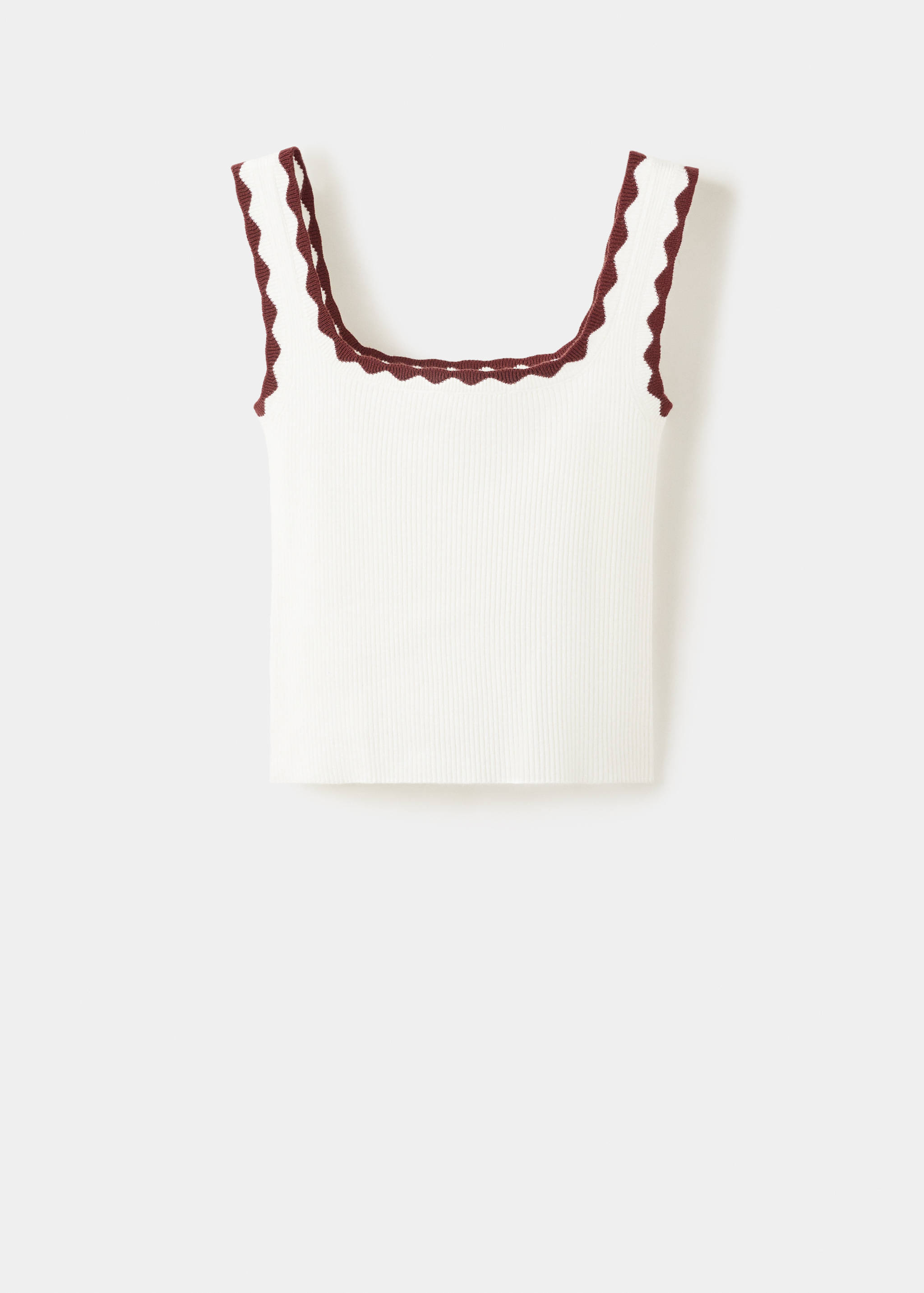 Knitted top with contrasting piping - Article without model