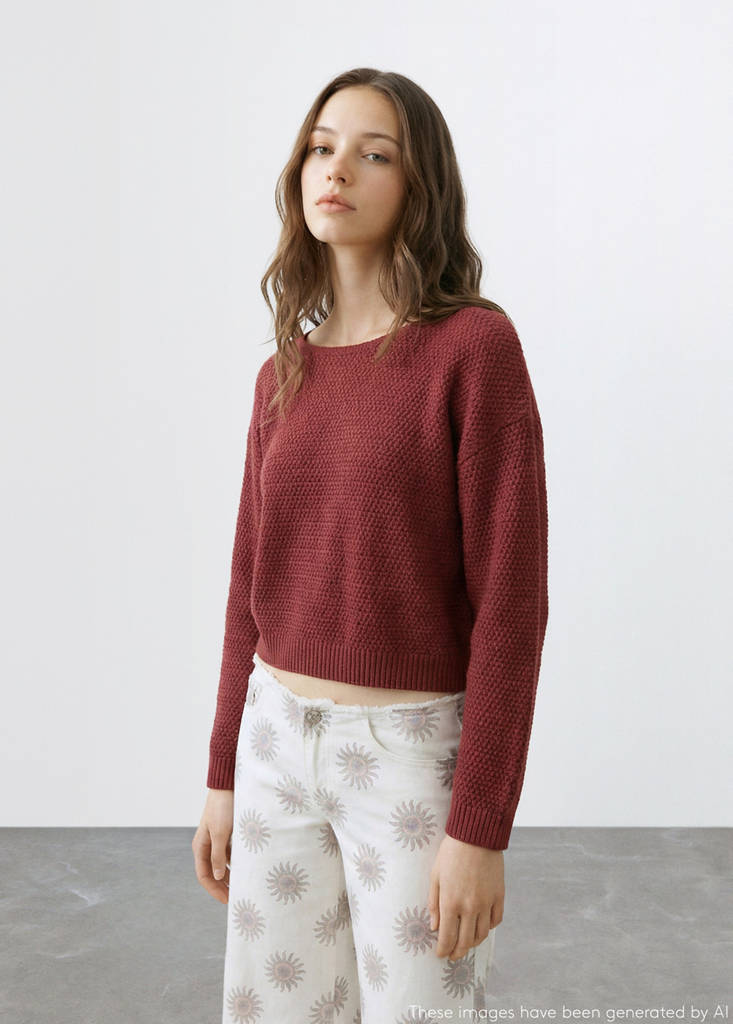 Medium-knit sweater — Salmon