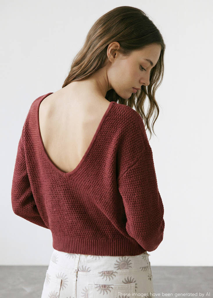 Medium-knit sweater — Salmon