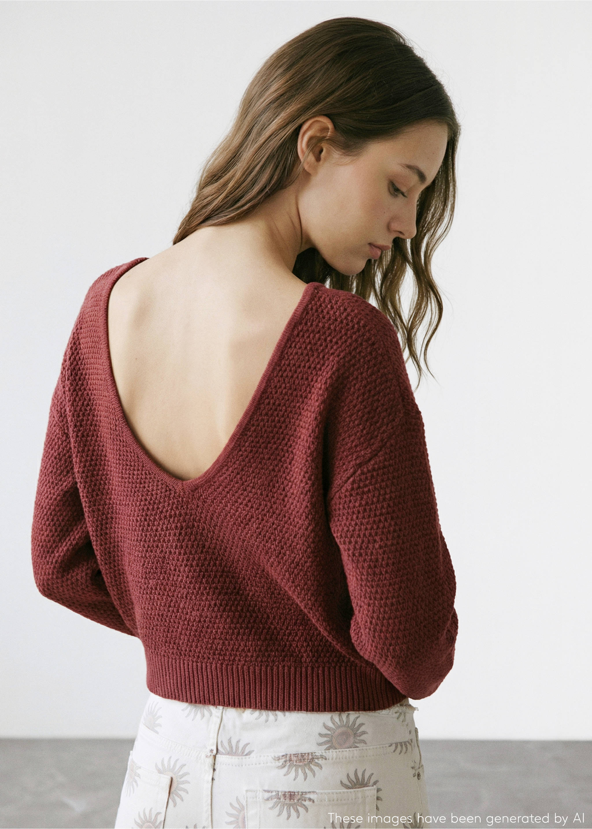 Medium-knit sweater - Reverse of the article, Salmon. Ref: 27024052-00.