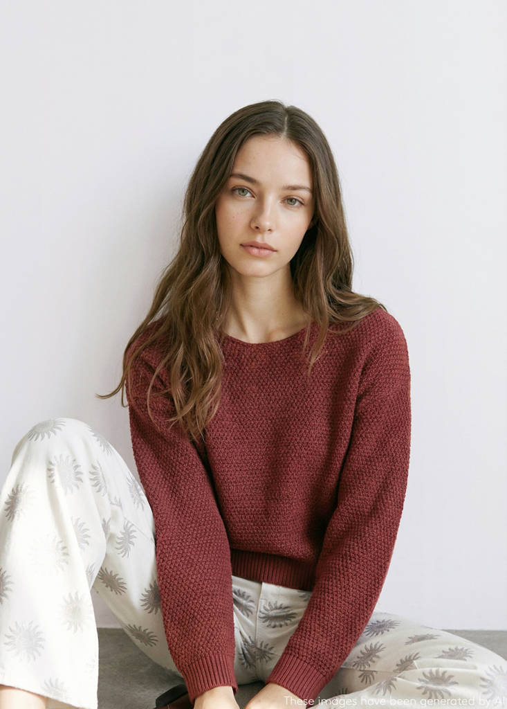 Medium-knit sweater — Salmon