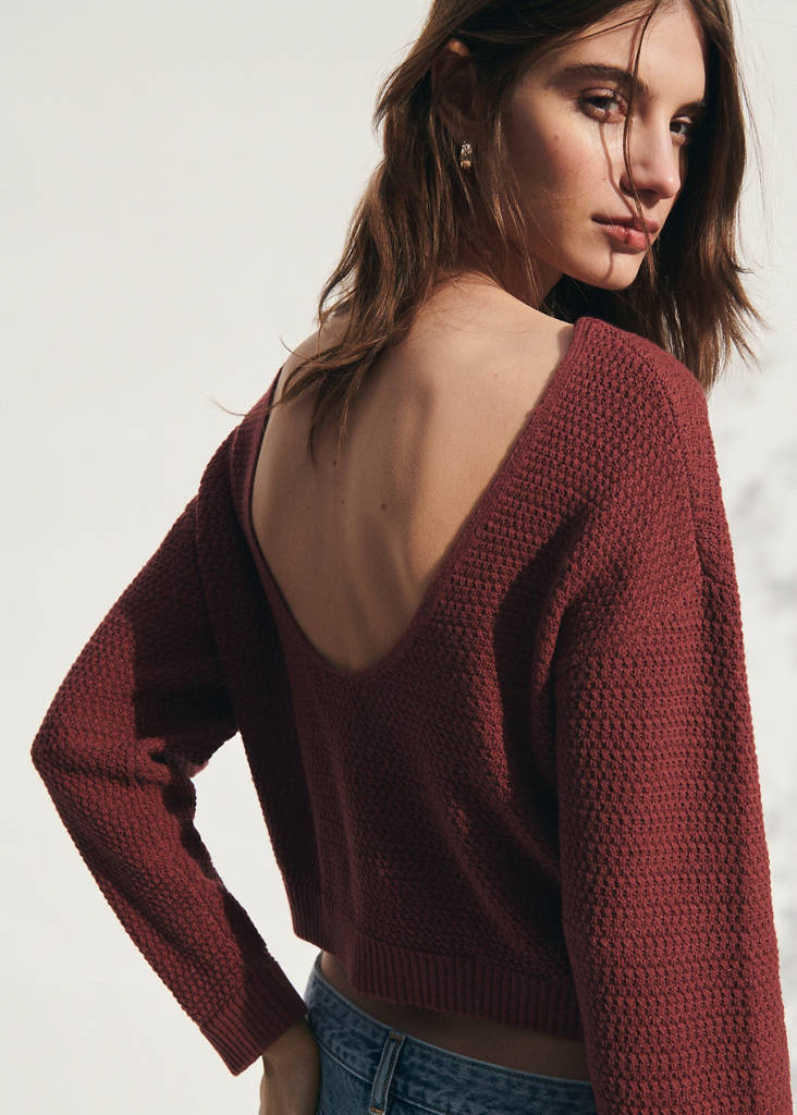 Medium-knit sweater — Salmon