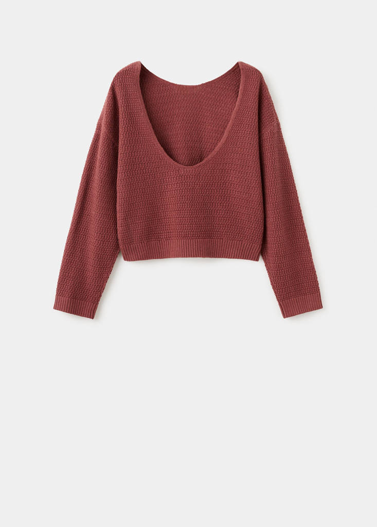 Medium-knit sweater — Salmon
