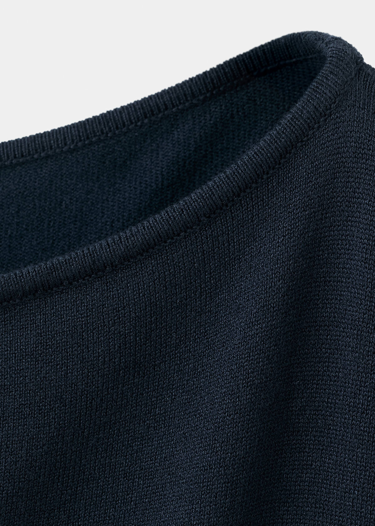 Boat-neck knitted sweater — Dark Navy