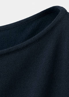 Boat-neck knitted sweater — Dark Navy 6