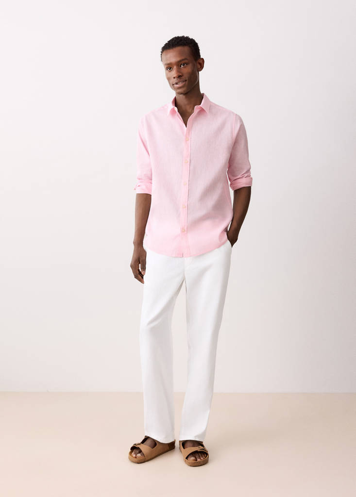 Straight linen shirt — Pink