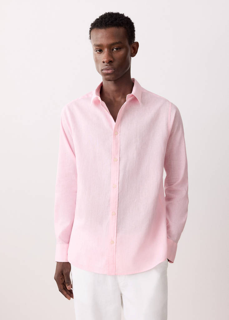 Straight linen shirt — Pink