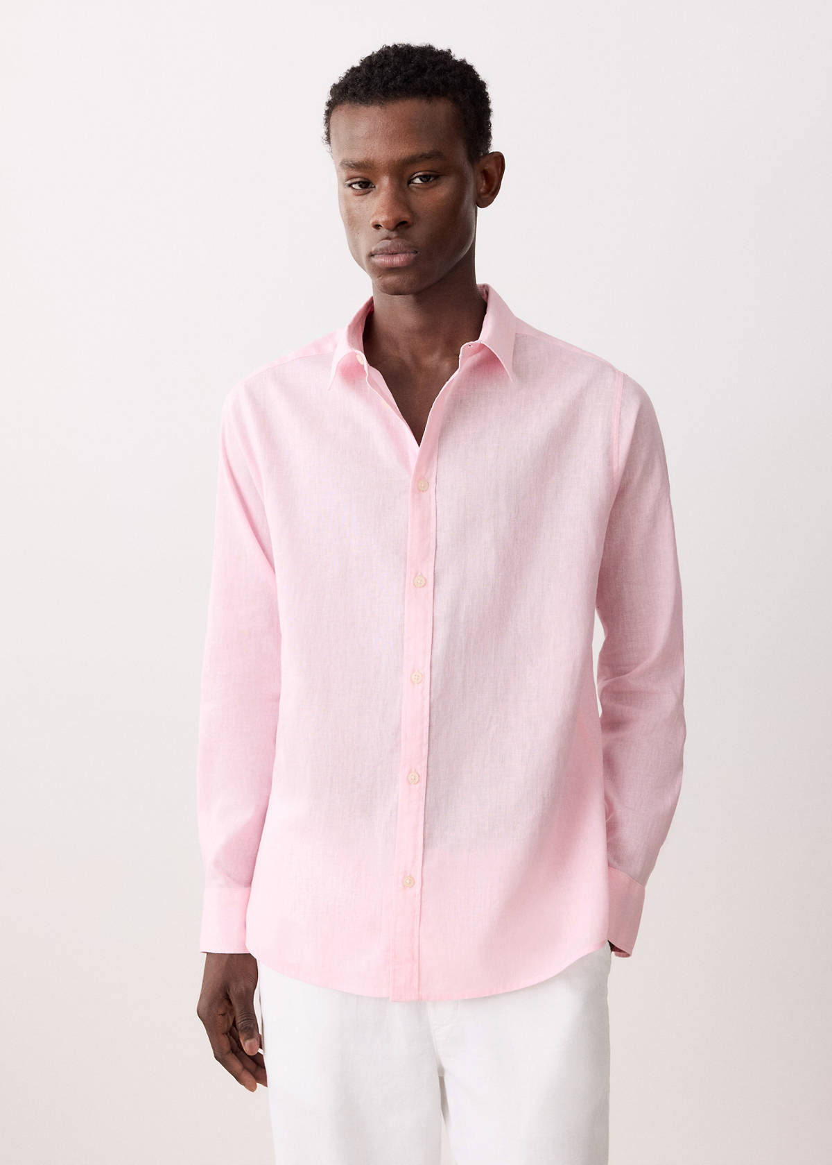 Straight linen shirt — Pink