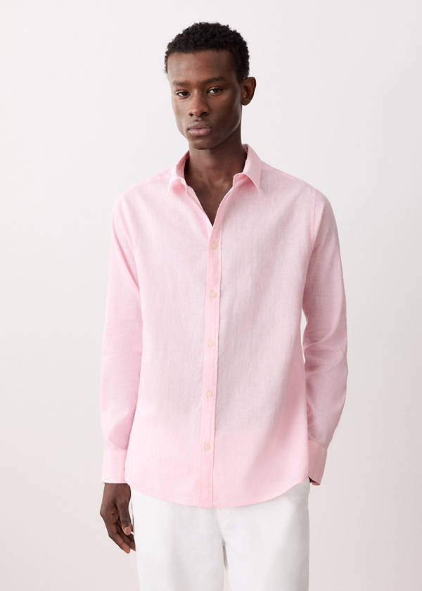 Straight linen shirt — Pink