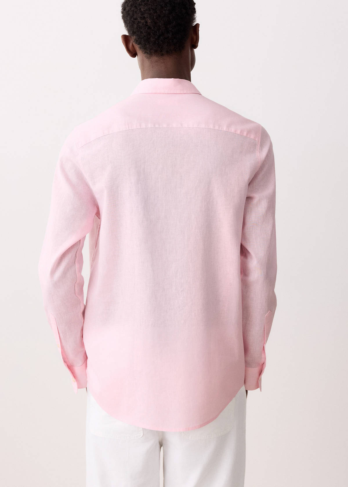 Straight linen shirt — Pink