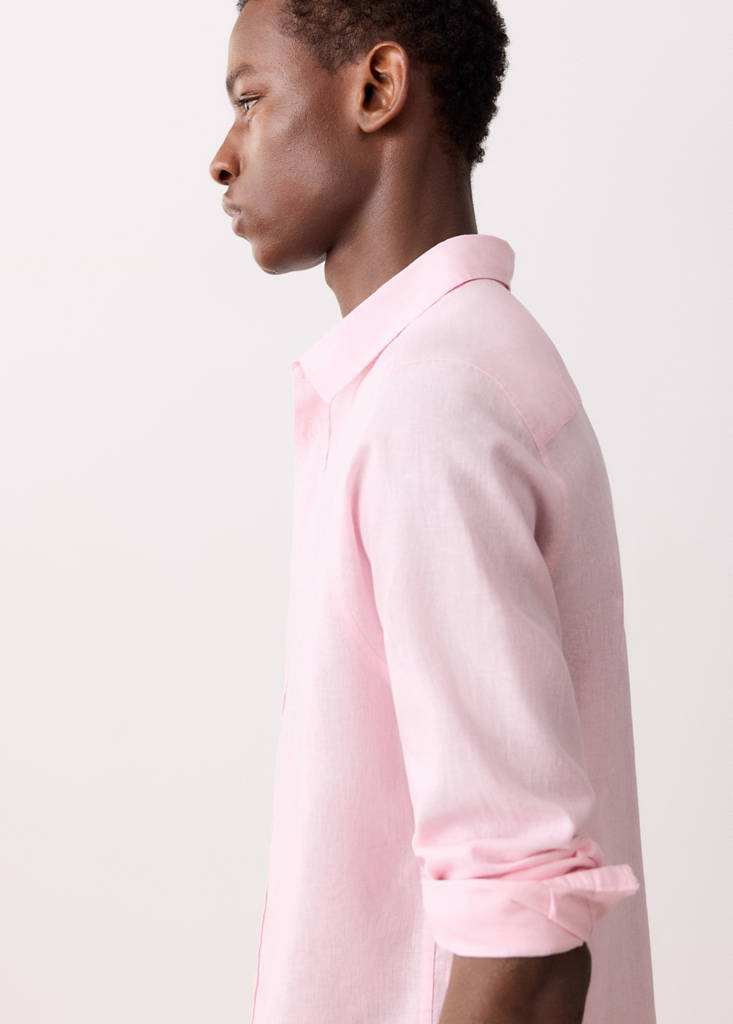 Straight linen shirt — Pink